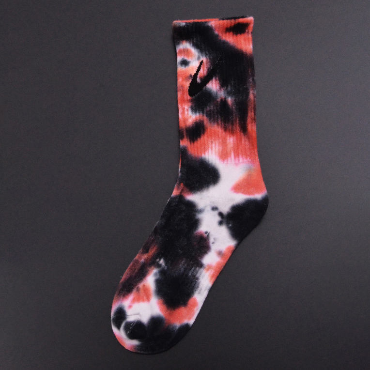 Tie Dye Crew Socks Tube Socks Female Sports Socks Tide Male Ins High-top Cotton Socks